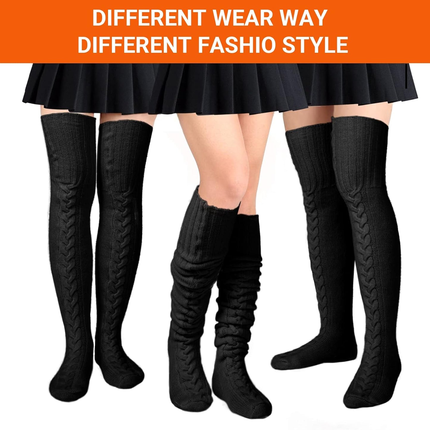 Wool Thigh High Socks over the Knee Socks Thigh High Stockings Extra Long Boot Thick Socks Leg Warmers for Women